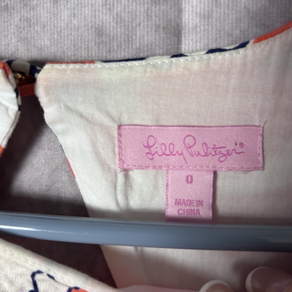 Lilly Pulitzer Orange and White Rope Print Mini Dress - Picture 4 of 6